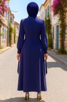 Tesettür giyim LACİVERT TAŞLI ABİYE ELBİSE T 9063