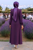Hijab clothing PLUM GEM EMBROIDERED EVENING DRESS T 9063