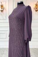 Vêtements hijab POURPRE ROBE DE SOIRÉE BRODÉE DE PIERRES PRÉCIEUSES T 9063