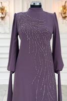 Vêtements hijab POURPRE ROBE DE SOIRÉE BRODÉE DE PIERRES PRÉCIEUSES T 9063