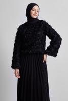 Tesettür giyim SİYAH GÜL DETAYLI BLUZ T 3916