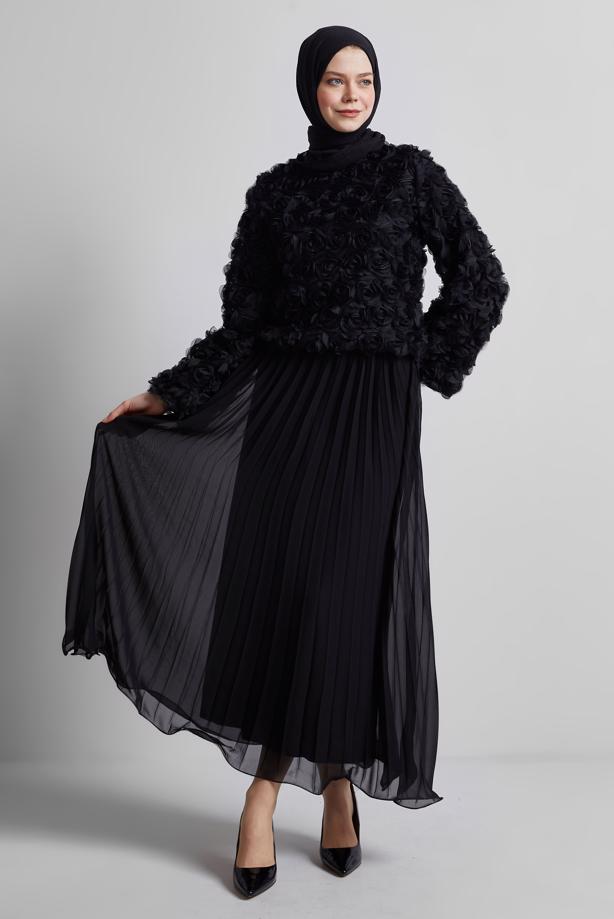 Tesettür giyim  GÜL DETAYLI BLUZ T 3916 - TRENDTESETTÜR