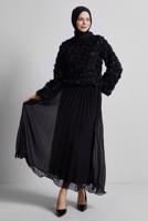 Tesettür giyim SİYAH GÜL DETAYLI BLUZ T 3916