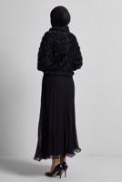 Tesettür giyim SİYAH GÜL DETAYLI BLUZ T 3916