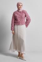 Tesettür giyim PEMBE GÜL DETAYLI BLUZ T 3916