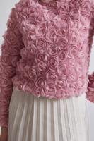 Tesettür giyim PEMBE GÜL DETAYLI BLUZ T 3916