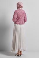 Tesettür giyim PEMBE GÜL DETAYLI BLUZ T 3916