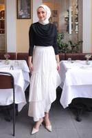 Tesettür giyim SİYAH DEGAJE YAKALI BLUZ T 4094