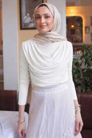 Hijab clothing WHITE COWL NECK BLOUSE T 4094