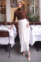 Hijab clothing BROWN COWL NECK BLOUSE T 4094