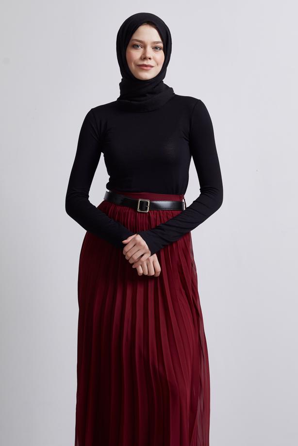 Hijab clothing BLACK LONG SLEEVE BODYSUIT T 4774 - TRENDTESETTÜR