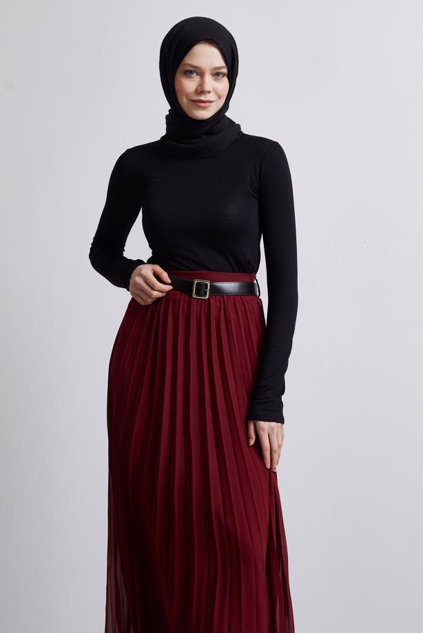 Hijab clothing BLACK LONG SLEEVE BODYSUIT T 4774 - TRENDTESETTÜR