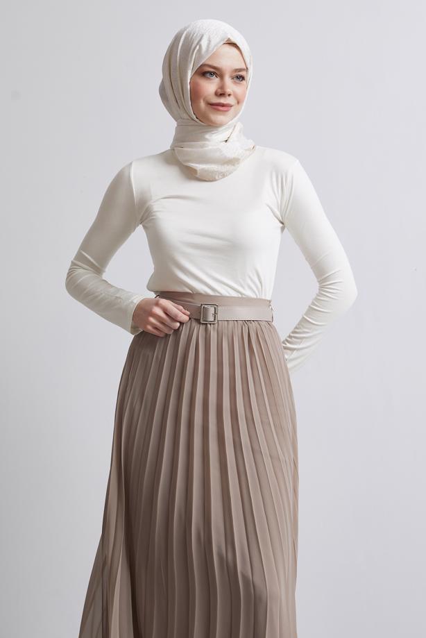 Hijab clothing WHITE LONG SLEEVE BODYSUIT T 4774 - TRENDTESETTÜR