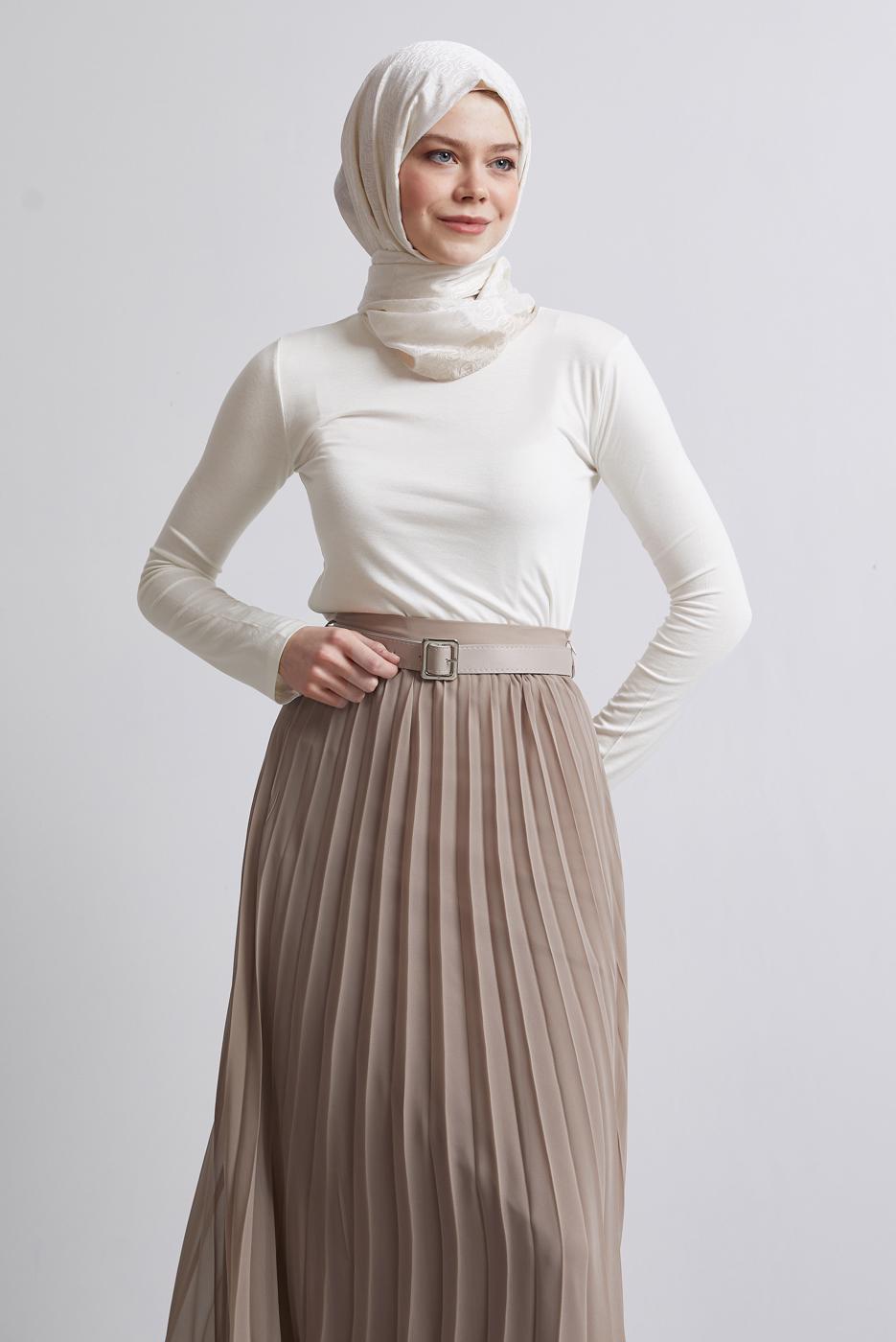 Hijab clothing WHITE LONG SLEEVE BODYSUIT T 4774