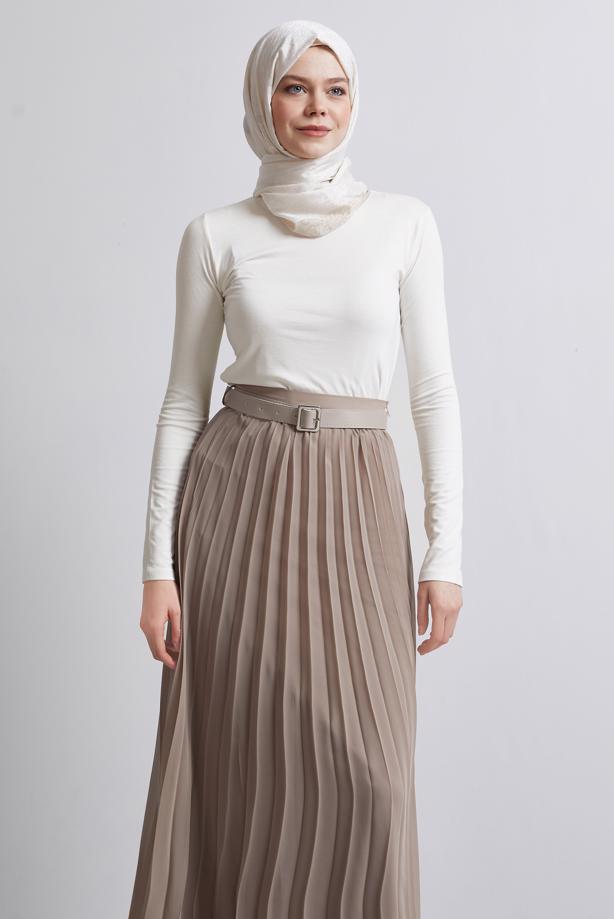 Hijab clothing WHITE LONG SLEEVE BODYSUIT T 4774 - TRENDTESETTÜR