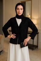 Tesettür giyim SİYAH BAĞCIKLI KİMONO T 0332