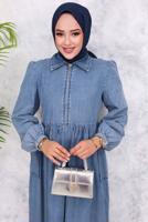 Vêtements hijab BLEU ROBE EN JEAN DE COTON T 028