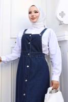 Vêtements hijab BLEU MARINE ROBE SALOPETTE EN JEAN T 365