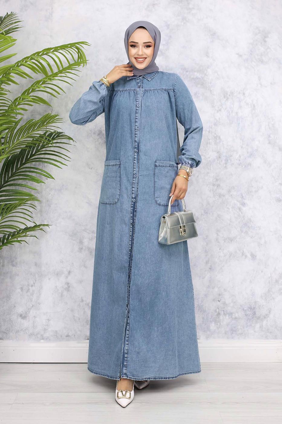 Vêtements hijab BLEU ROBE EN JEAN T 857