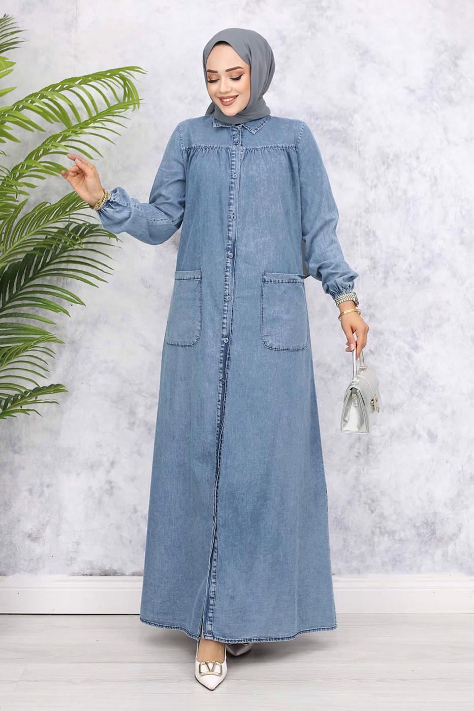 Vêtements hijab BLEU ROBE EN JEAN T 857