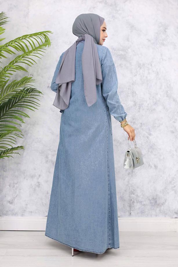 Vêtements hijab BLEU ROBE EN JEAN T 857 - TRENDTESETTÜR