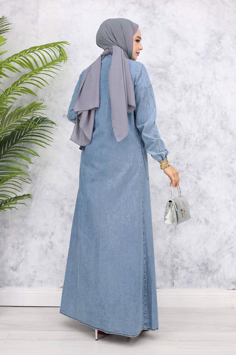 Vêtements hijab BLEU ROBE EN JEAN T 857