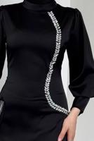 Tesettür giyim SİYAH TAŞ DETAYLI ABİYE ELBİSE T 1715