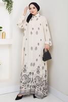 Vêtements hijab GRIS ROBE À MOTIFS T 1888