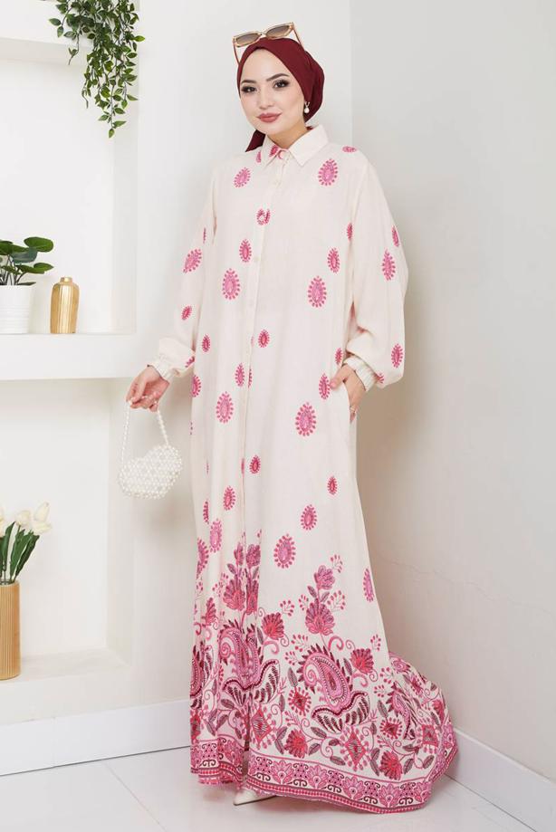 Vêtements hijab ROSE ROBE À MOTIFS T 1888 - TRENDTESETTÜR