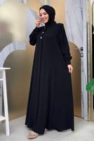 Tesettür giyim SİYAH TAŞ DETAYLI FERACE T 3097