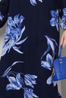 Vêtements hijab BLEU MARINE ROBE À MOTIFS FLEURS T 3829