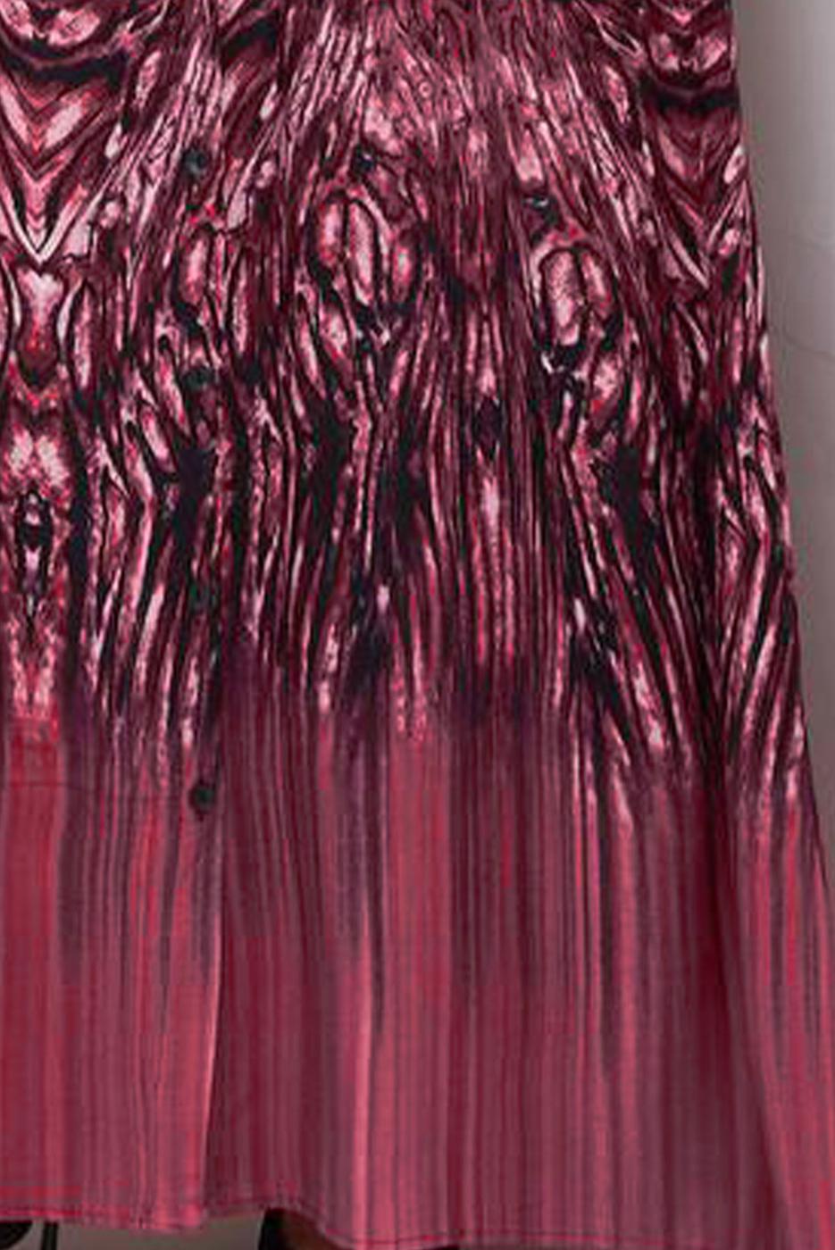 Tesettür giyim BORDO DESENLİ ELBİSE T 4567