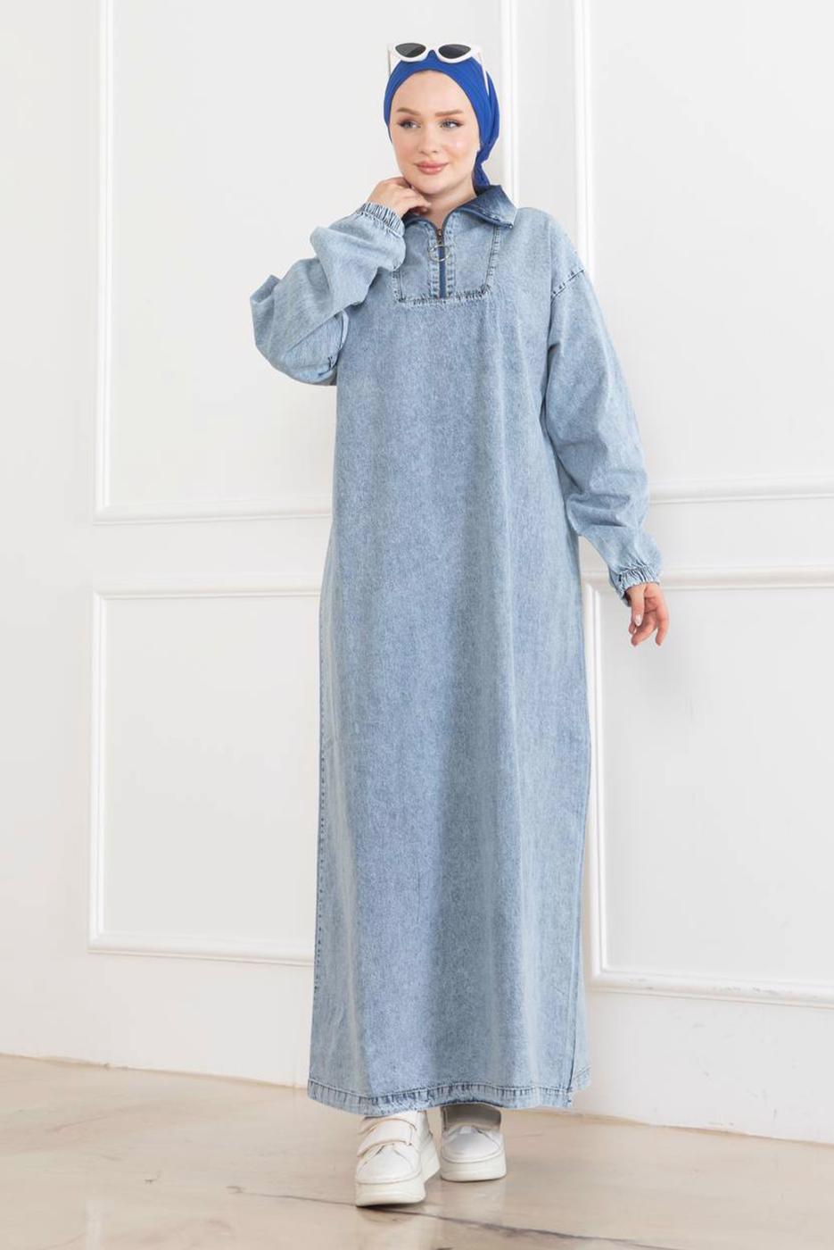 Vêtements hijab BLEU ROBE EN JEAN T 4826