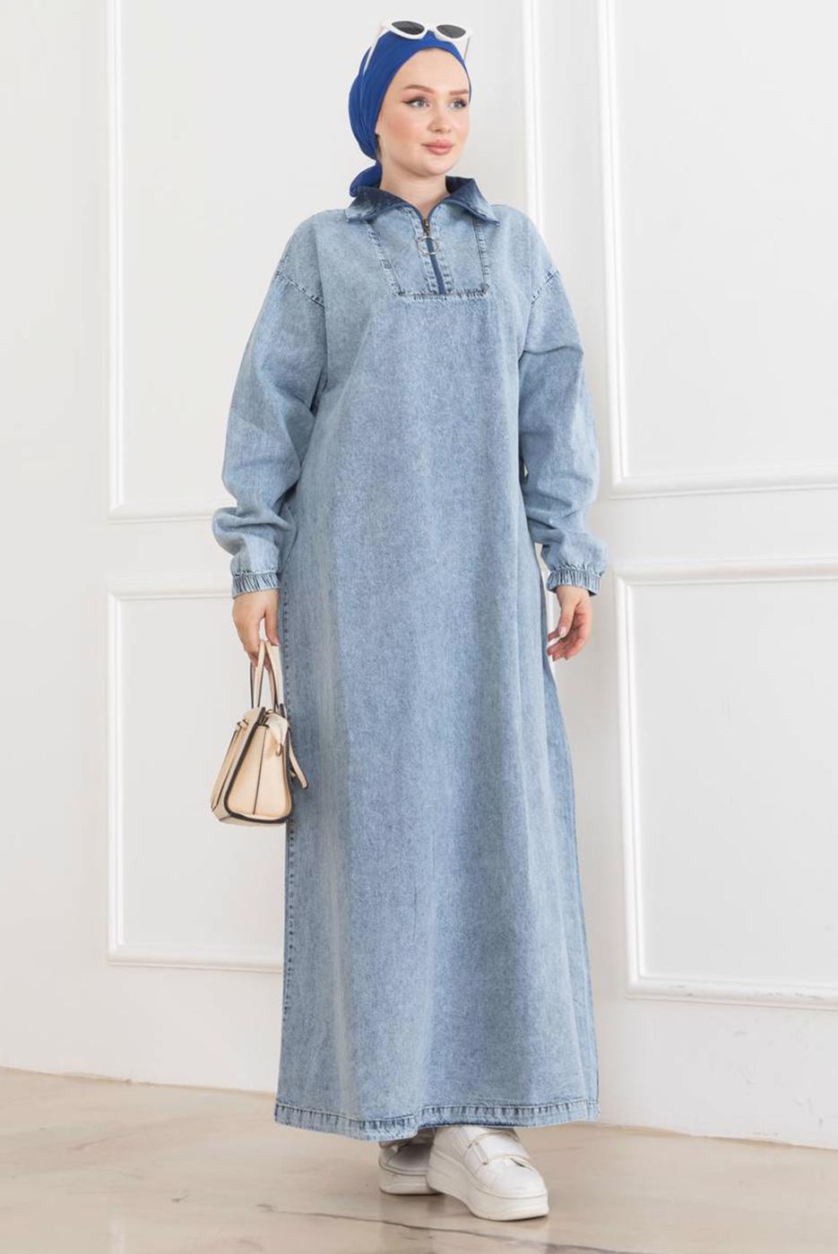 Vêtements hijab BLEU ROBE EN JEAN T 4826