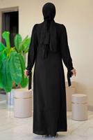Tesettür giyim SİYAH TAŞLI ABİYE ELBİSE T 5393