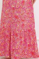 Tesettür giyim PEMBE DESENLİ ELBİSE T 5678