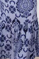 Tesettür giyim MAVİ DESENLİ ELBİSE T 5874