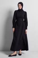 Vêtements hijab NOIR ROBE À CEINTURE NOUÉE T 5916