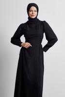 Vêtements hijab NOIR ROBE À CEINTURE NOUÉE T 5916