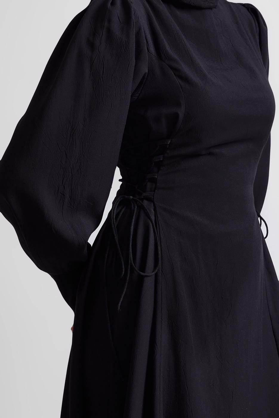 Vêtements hijab NOIR ROBE À CEINTURE NOUÉE T 5916