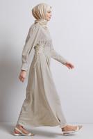 Vêtements hijab BEIGE ROBE À CEINTURE NOUÉE T 5916