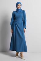 Vêtements hijab BLEU MARINE ROBE À CEINTURE NOUÉE T 5916