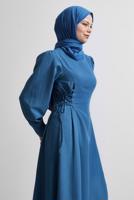 Vêtements hijab BLEU MARINE ROBE À CEINTURE NOUÉE T 5916