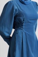 Vêtements hijab BLEU MARINE ROBE À CEINTURE NOUÉE T 5916
