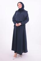 Tesettür giyim LACİVERT YELEKLİ ELBİSELİ TAKIM T 6384