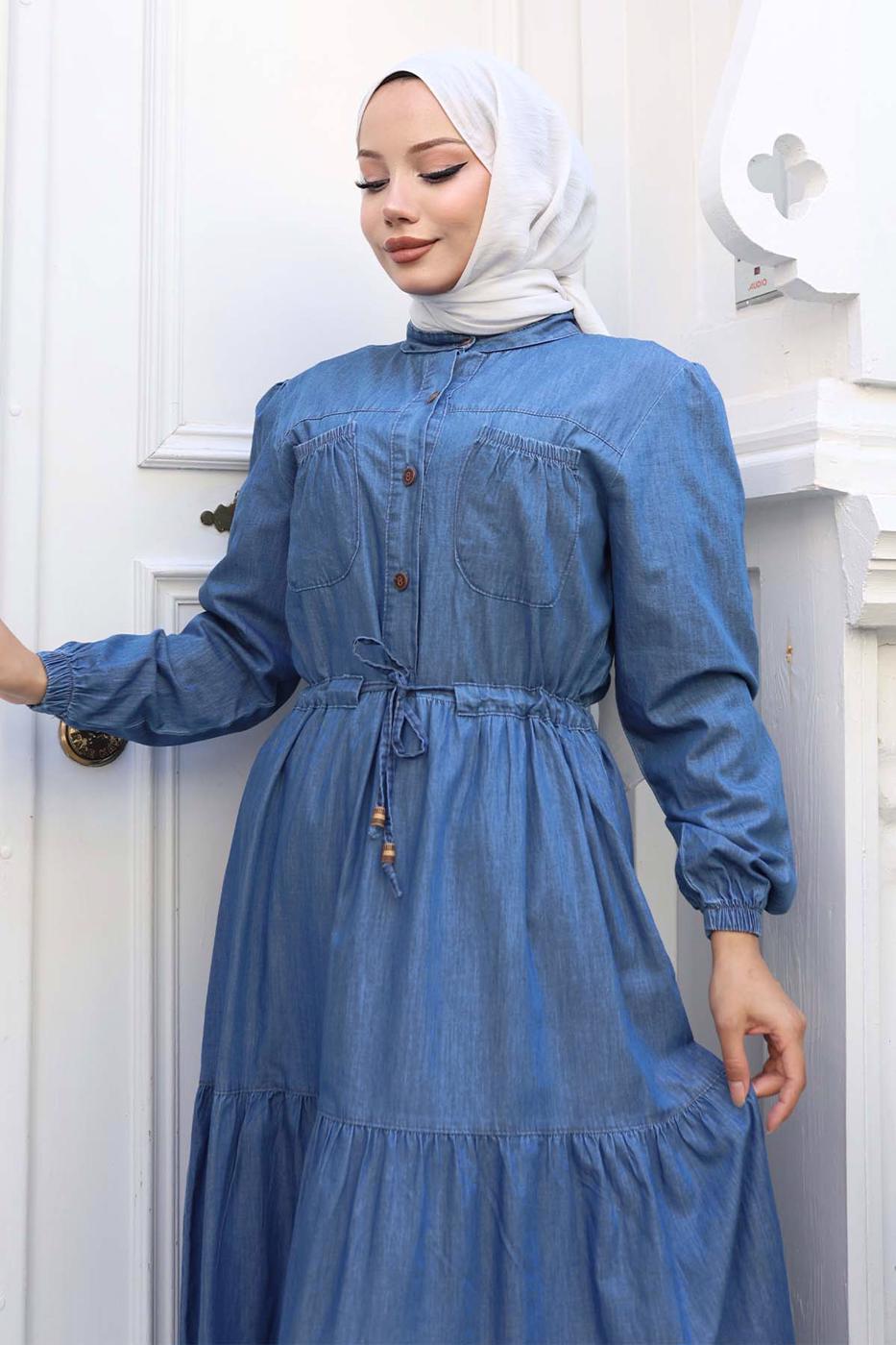 Vêtements hijab BLEU ROBE EN JEAN T 6676