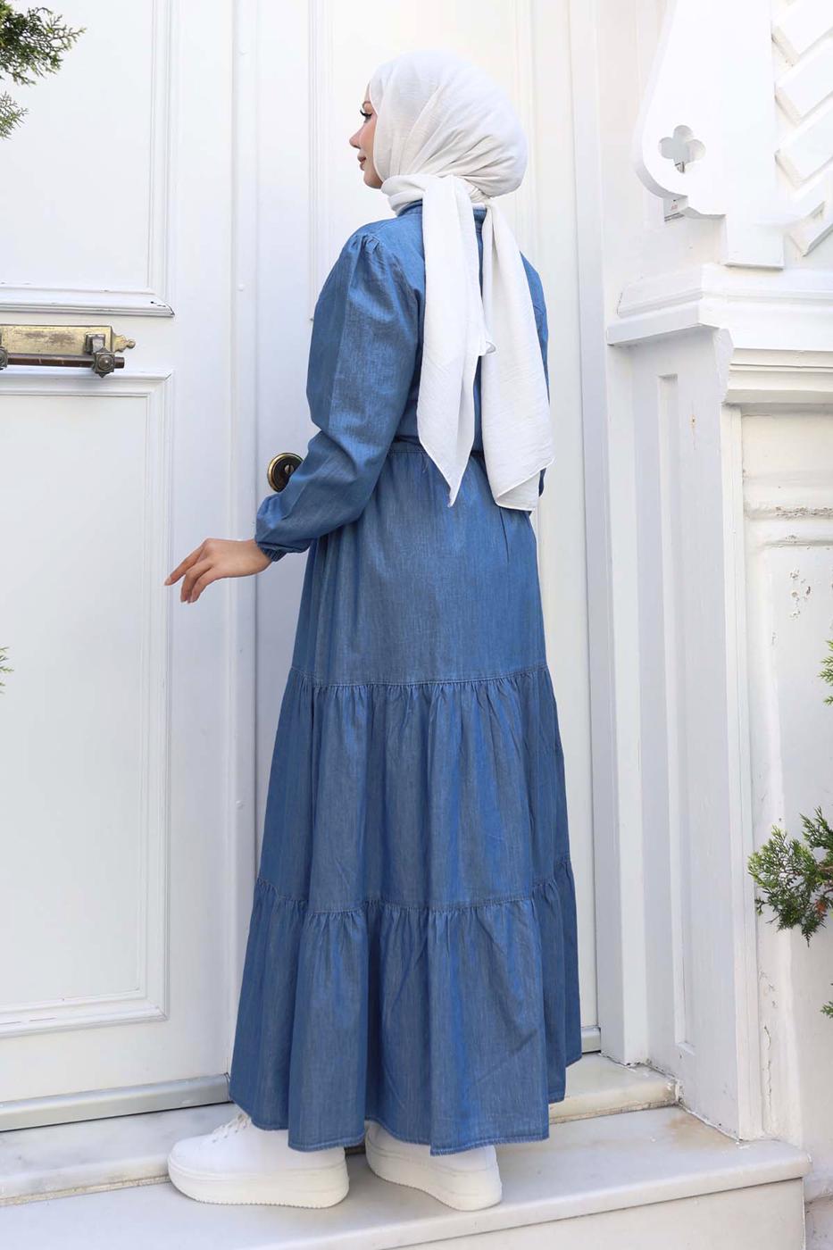 Vêtements hijab BLEU ROBE EN JEAN T 6676