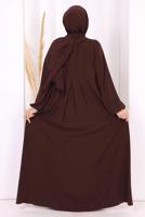 Vêtements hijab BRUN ROBE AVEC DÉTAIL DE BOUTON T 8206