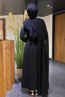 Vêtements hijab NOIR ROBE DE SOIRÉE AVEC CAPE T 8393
