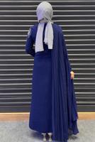 Vêtements hijab BLEU MARINE ROBE DE SOIRÉE AVEC CAPE T 8393